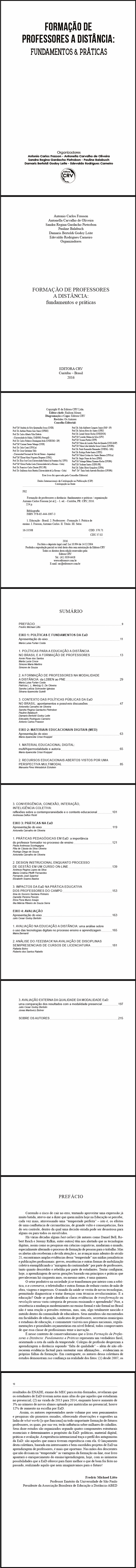 FORMAÇÃO DE PROFESSORES A DISTÂNCIA:<br>fundamentos e práticas